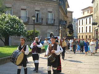 A procession on route to the basilica de Santa Maria a Maior