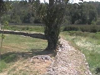 Wall ruin at the Catoira castle